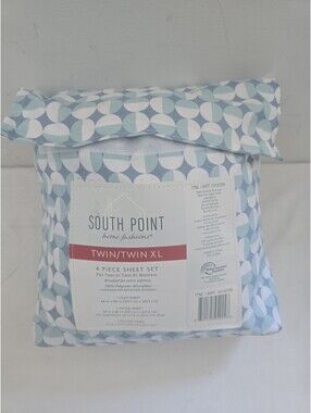 South Point Twin/Twin XL 4pc Sheet Set Blue Circles